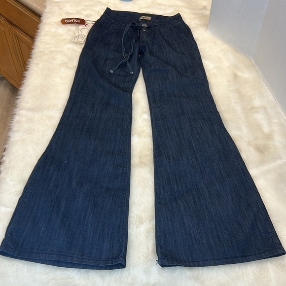 NWT Palacio Jeans Colombia Design dark blue flare bottom jeans size 1 - Picture 6 of 13